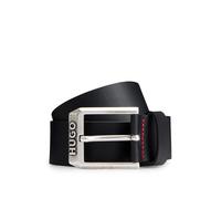HUGO Cintura in pelle con fibbia con logo - Style Gelio-C_Sz40, 50480441 Nero 120