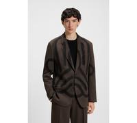 HUGO Giacca a spina di pesce HUGO x RB by Slawn in misto lana con stampa - Style Karlo243X_Slawn_IN, 50560331 Marrone a motivi 52