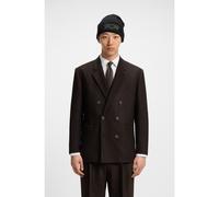 HUGO Giacca con fit moderno in dobby elasticizzato a spina di pesce - Style Usmar253F1X, 50549673 Marrone 46