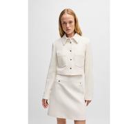 HUGO Giacca corta regular fit in bouclé di misto cotone - Style Anouka, 50538133 Bianco 40