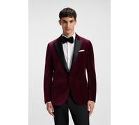 HUGO Giacca da smoking slim fit in velluto di cotone - Style Henry254E1X, 50549032 Rosso scuro 50