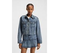 HUGO Giacca in denim relaxed fit con motivi ricamati - Style Anouk_Cropped_B, 50546316 Blu XS
