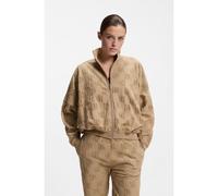 HUGO Giacca in misto cotone con motivo logo all-over - Style TERRYMONOGRAM_JACKET, 50556831 Marrone chiaro S