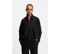 HUGO Giacca in misto cotone con motivo logo all-over - Style TERRYMONOGRAM_JACKET, 50556831 Nero M