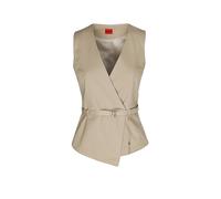 HUGO Gilet regular fit con cintura in cotone e canapa - Style Ahella-1-W, 50557199 Beige chiaro 42