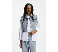 HUGO Gilet corto senza maniche in denim azzurro - Style Garis_B, 50557076 Celeste XL
