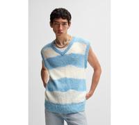HUGO Gilet oversize in maglia a righe grosse - Style Septune, 50533237 Bianco / Blu XXL