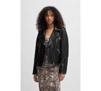 HUGO Giubbotto biker asimmetrico in pelle - Style Lujana, 50543477 Nero S