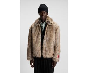 HUGO Giubbotto corto relaxed fit in pelliccia sintetica - Style Bryan2541, 50546592 Marrone chiaro M