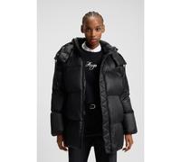 HUGO Giubbotto imbottito idrorepellente con cintura e cappuccio rimovibili - Style Falentina-2, 50547228 Nero M