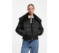 HUGO Giubbotto imbottito idrorepellente con collo rimovibile in pelliccia sintetica - Style Fleuv-1_B, 50567755 Nero XS