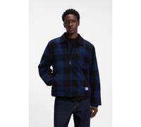 HUGO Giubbotto imbottito in flanella di cotone con motivo principe di Galles - Style Baker2641, 50567780 Blu scuro XS