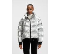 HUGO Giubbotto imbottito lucidissimo con targhetta con logo in silicone - Style Fiorella-1_B, 50546368 Argento XS