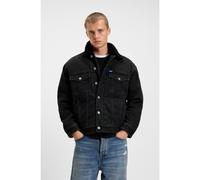HUGO giubbotto in denim nero con colletto in peluche - Style Dex/1, 50547149 Grigio scuro S