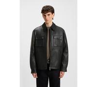 HUGO Giubbotto in pelle regular fit con tasche con patta - Style Lemni, 50546478 Nero S