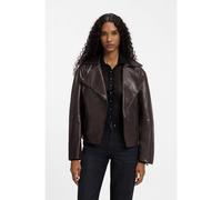 HUGO Giubbotto oversize fit in nappa con cintura - Style Laurila, 50567634 Marrone L