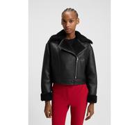 HUGO Giubbotto oversize in similpelle con shearling sintetico - Style Anisse-1, 50546751 Nero 36