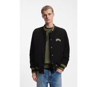 HUGO Giubbotto stile college in velluto a coste di cotone con toppa con logo - Style Berono2631, 50563929 Nero M