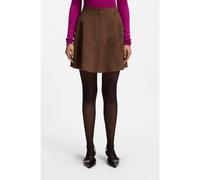 HUGO Gonna in pelle scamosciata dalla linea svasata - Style Laketta, 50563078 Marrone S