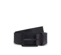 HUGO Cintura in pelle italiana con fibbia con logo spazzolato - Style Grover_Sz35, 50548366 Nero 95