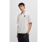 HUGO HUGO x RB Polo in cotone elasticizzato con logo impercettibile grigio carbonio - Style Dodac_RB, 50542748 Bianco S