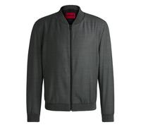 Hugo, ,Jackets ,Uomo ,Nero ,S Giacca Slim Fit con Zip e Motivo Occhio di Pernice