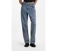 HUGO Jeans a gamba larga con fit morbido in denim jacquard con logo - Style Leni_S_B, 50567343 Blu a motivi 26/32