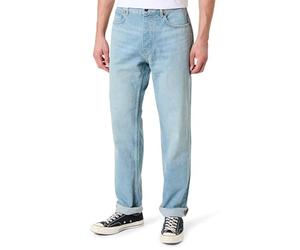 Hugo Jonah Regular Fit Jeans da Uomo in Denim di Cotone Lavato Blu Medio, Turchese/Acqua, 32W x 32L