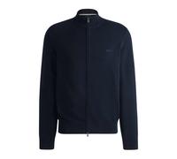Hugo, ,Knitwear ,Uomo ,Blu ,L Cardigan Blu In Cotone Con Zip Modello Palano