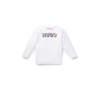 HUGO Maglia a maniche lunghe per bambini in cotone con logo effetto glitterato - Style G00206/10P04A, G00206 Bianco 102