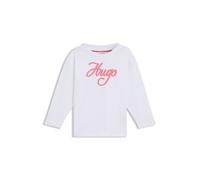 HUGO Maglia a maniche lunghe per bambini in cotone con logo glitterato - Style G00492/10P12A, G00492 Bianco 162