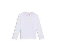 HUGO Maglia a maniche lunghe per bambini in cotone con logo spezzato - Style G00437/10P04A, G00437 Bianco 162