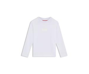 HUGO Maglia a maniche lunghe per bambini in cotone con logo spezzato - Style G00437/10P04A, G00437 Bianco 114
