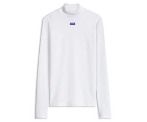 HUGO Maglia con collo a lupetto e logo - Style Easy Longsleeve_B, 50525318 Bianco XL