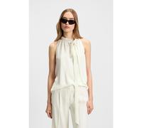 HUGO Maglia senza maniche in satin con fiocco sul collo - Style Celuni-1, 50540259 Bianco 46