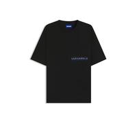 HUGO T-shirt in jersey di cotone con logo ricamato effetto sfumato - Style Nogoste, 50549120 Nero S