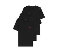 HUGO Magliette intime in cotone con logo stampato in confezione da tre - Style T-SHIRT RN TRIPLET P, 50493972 Nero M