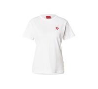 Hugo Maglietta Damacia_6 in jersey di cotone con logo a forma di cuore Bianco L