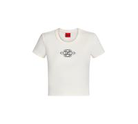 HUGO Maglietta 'Delanor_4' nero / bianco Donna - Abbigliamento - Taglie comode - Maglie e top - Maglie e T-shirt HUGO S