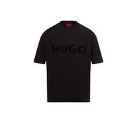 HUGO T-shirt oversize in cotone con logo riflettente decorativo - Style Dinkee, 50525765 Nero M