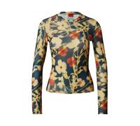 HUGO Maglietta 'Diralina' navy / curry / giallo chiaro / rosso rubino, Taglia XL