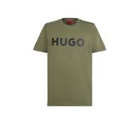 HUGO Red - Dulivio - T-shirt verde con stampa tono su tono sul petto 2XL