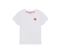 HUGO T-shirt in cotone bambini con logo ricamato a forma di cuore - Style G01047/10P04A, G01047 Bianco 156