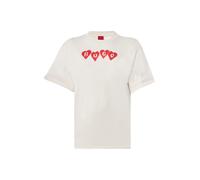 HUGO T-shirt in jersey di cotone con logo a forma di cuore - Style Vintage Tee_22, 50561164 Bianco L