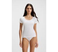 HUGO Magliette intime in cotone elasticizzato in confezione da due - Style TWIN T-SHIRT RN, 50545688 Bianco / Blu scuro XS