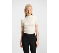 HUGO Maglione a coste irregolari con collo a lupetto - Style Sarphapilk, 50542598 Bianco XL