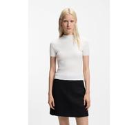 HUGO Maglione a coste irregolari con collo a lupetto - Style Sarphapilk, 50542598 Bianco XL