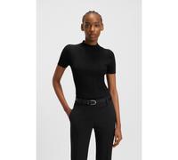 HUGO Maglione a coste irregolari con collo a lupetto - Style Sarphapilk, 50542598 Nero S