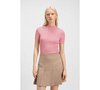 HUGO Maglione a coste irregolari con collo a lupetto - Style Sarphapilk, 50542598 Rosa chiaro S