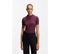 HUGO Maglione a coste irregolari con collo a lupetto - Style Sarphapilk, 50542598 Rosso scuro S